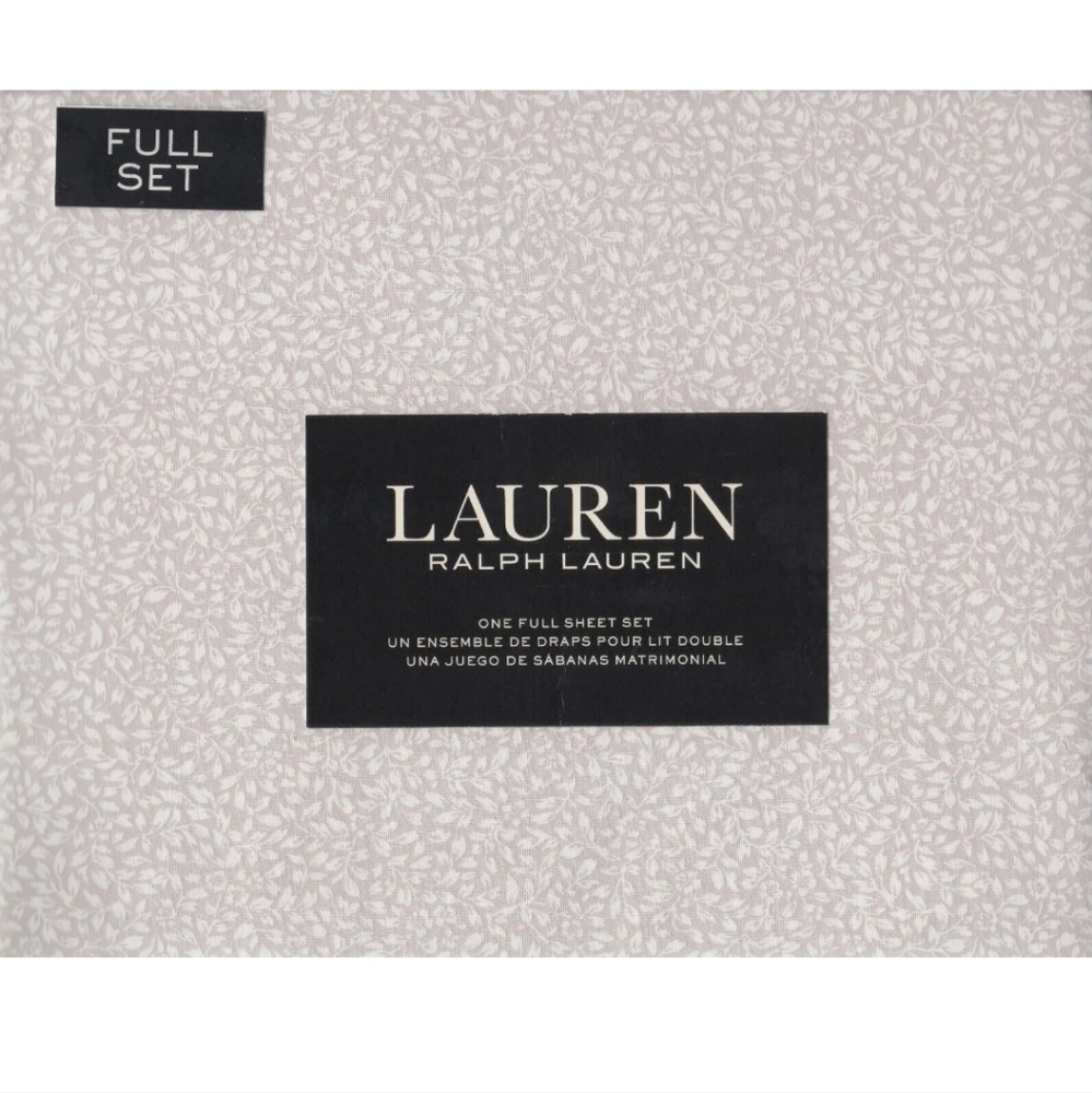 New Ralph Lauren Full size sheet set Cora Floral Grey